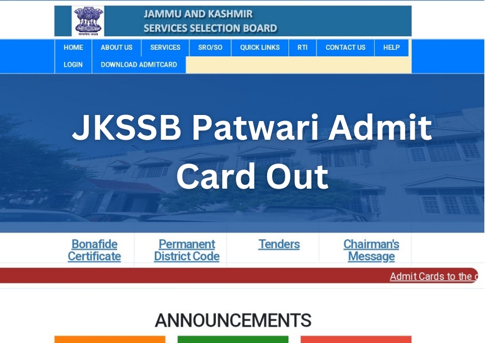 JKSSB Patwari Admit Cards 2024